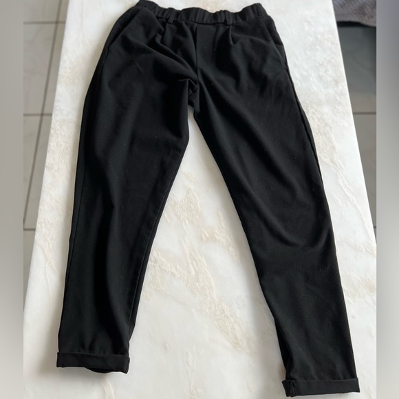 Bershka Black Trousers with Cuffed Ankles - Picture 1 of 3